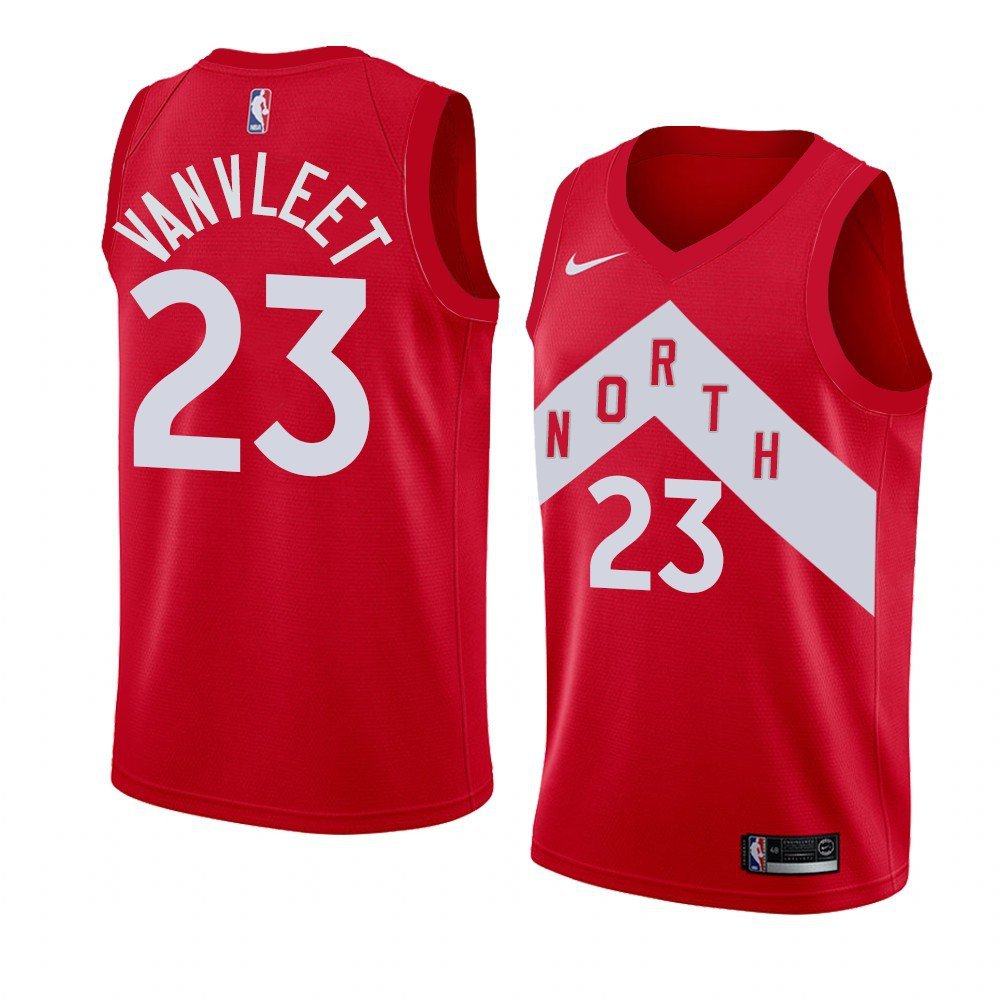 Men's Toronto Raptors #23 Fred Vanvleet Red NBA 2018/19 Earned Edition Swingman Stitched Jersey